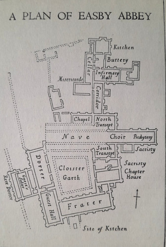 Easby abbey map - abbey, plan