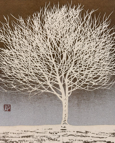 Japan woodblock gold - woodblock, frame