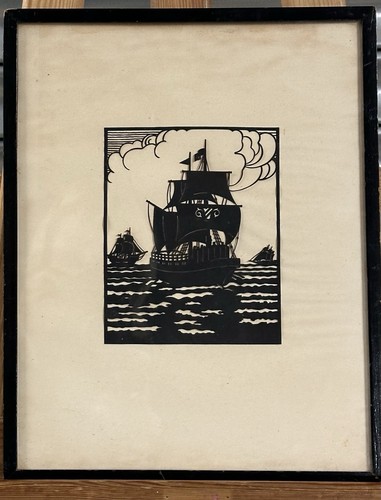 Striking antique c1900 woodcut - antique,