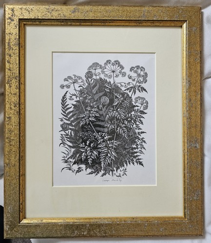 George mackley signed woodcut - signed,