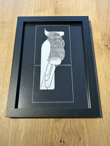 Parrot framed woodcut - framed,
