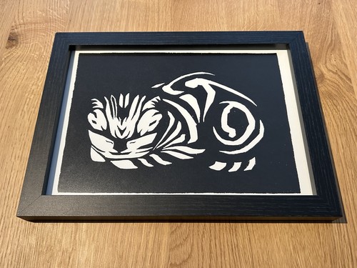 Sleeping cat framed - ‘sleeping,