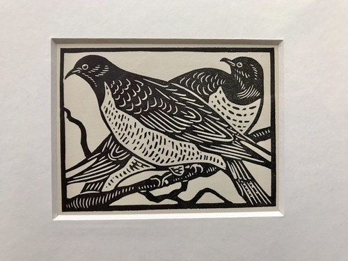 Cuckoo framed woodcut - framed,