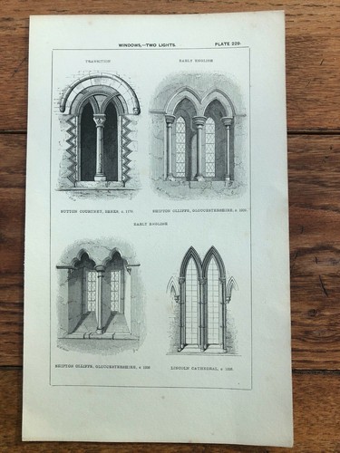 1850 gothic architecture print