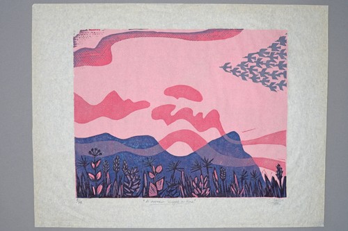 Color woodcut moment hinged - color,