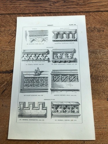 1850 gothic architecture print
