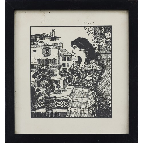 Woodcut engraving ebba - woodcut, by