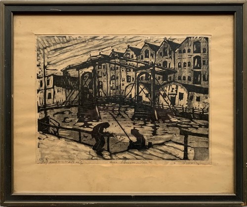 Woodcut prinseneiland - woodcut,