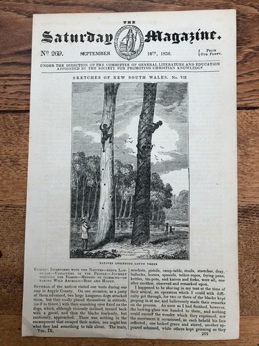 1836 original wood cut print - original,