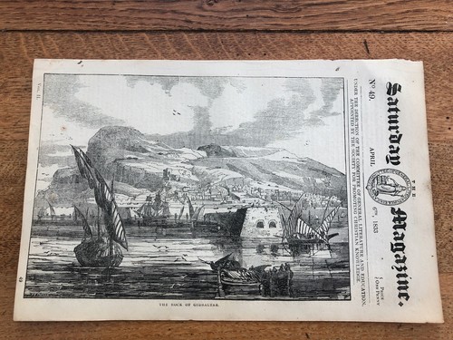 1833 original wood cut print - wood,