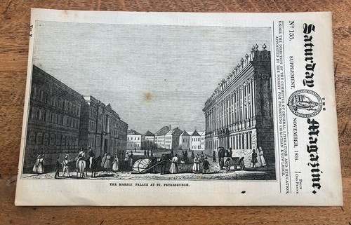 1834 original wood cut print - ,